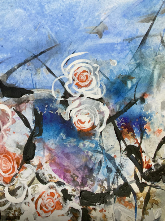 Flowers on Landscape Poster