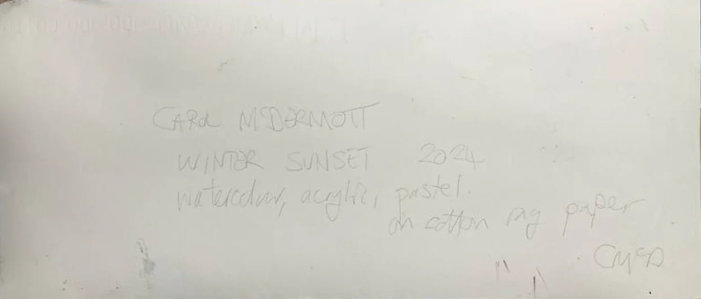 Winter sunset - Artist Carol McDermott - artwork on paper