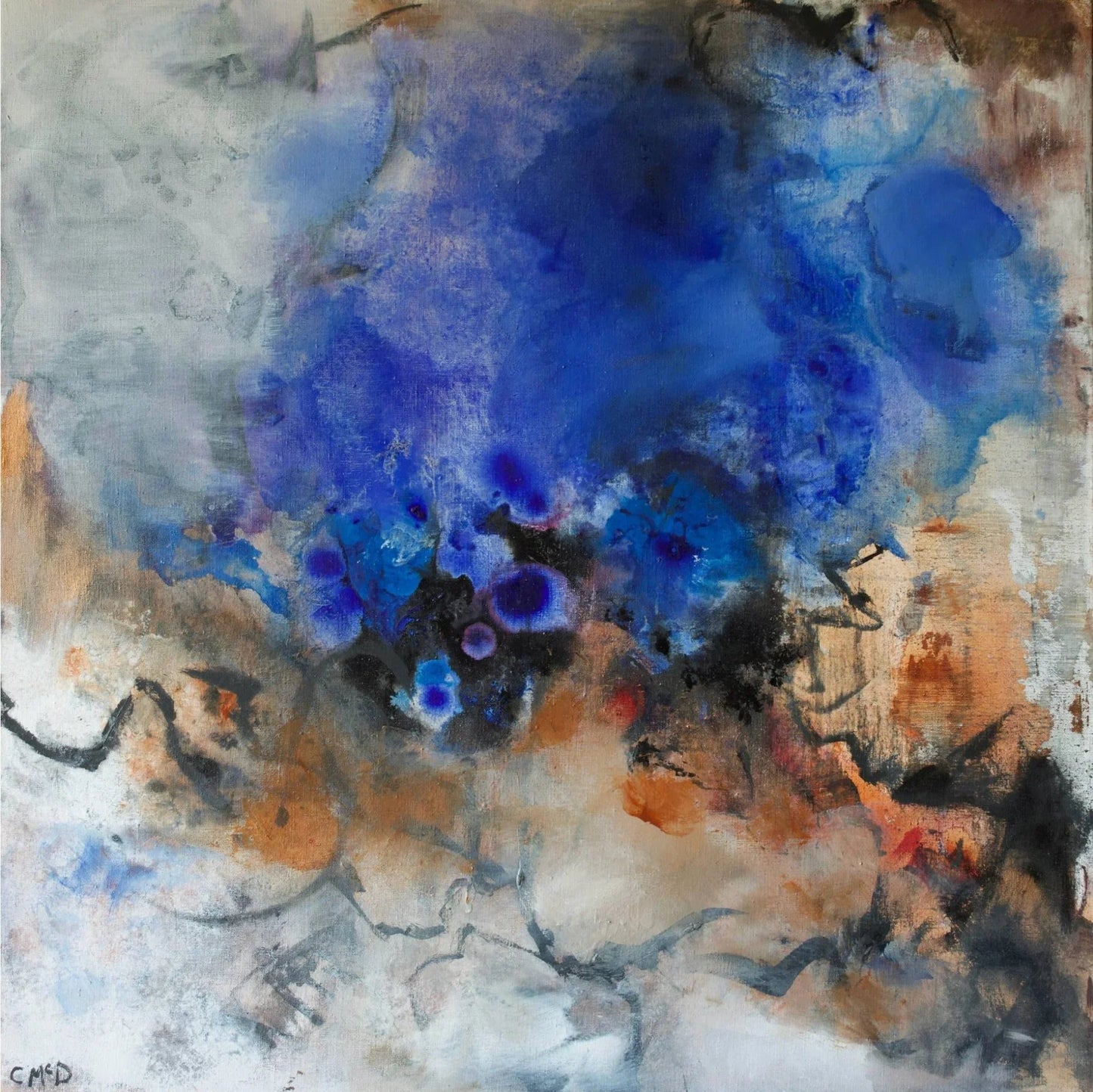 Lyrical blue - Artist Carol McDermott - medium painting