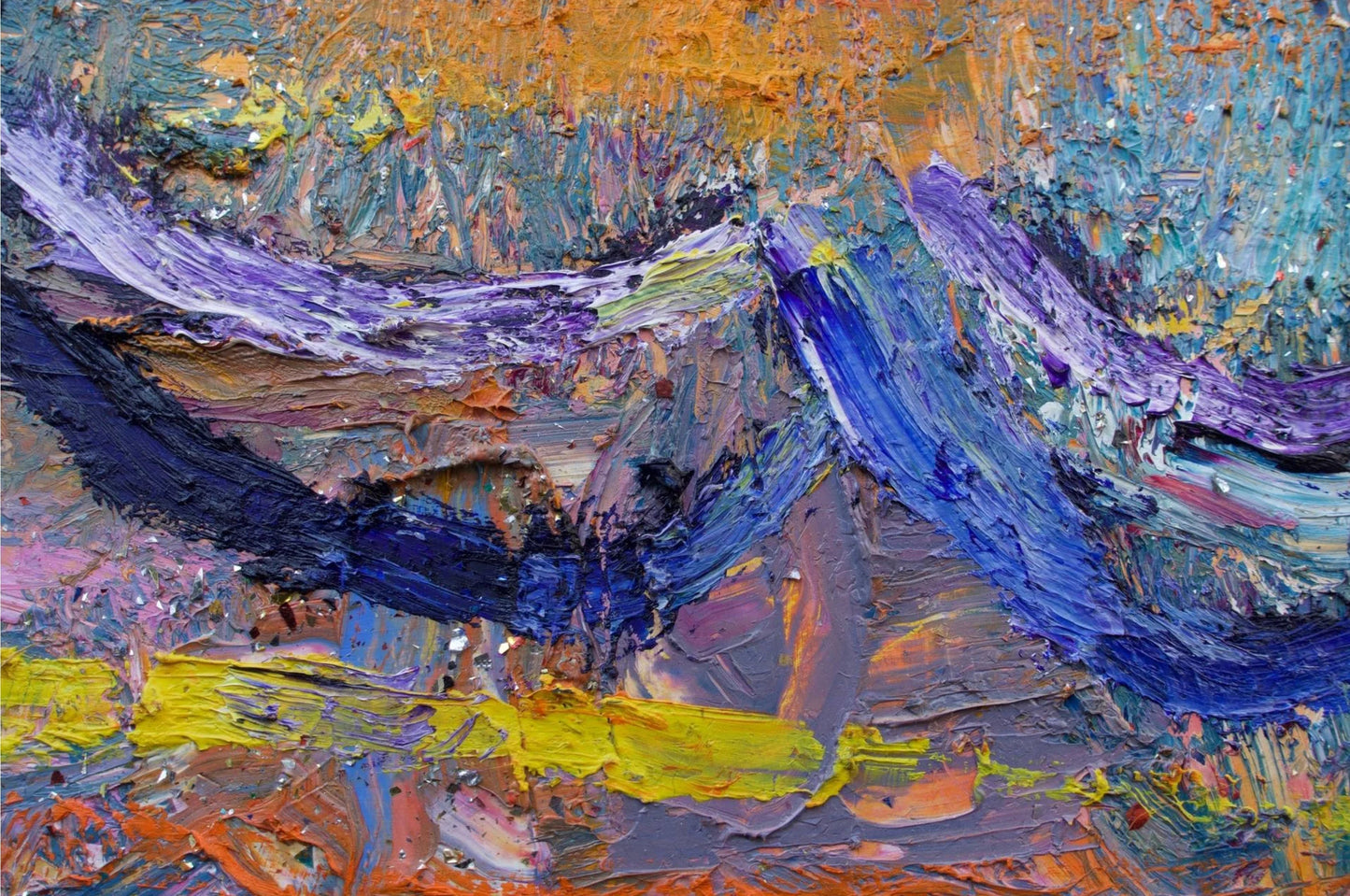 Orange sunset - Artist Carol McDermott - Small painting