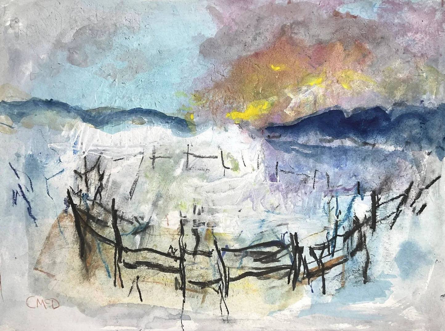 Right now - enclosure - Artist Carol McDermott - artwork on paper