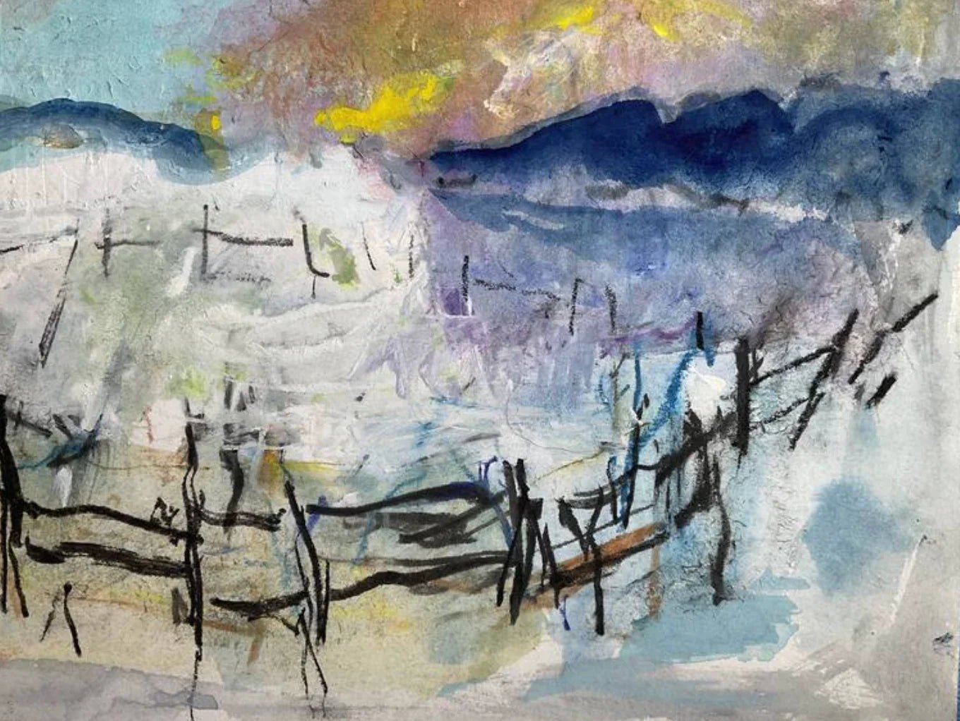 Right now - enclosure - Artist Carol McDermott - artwork on paper