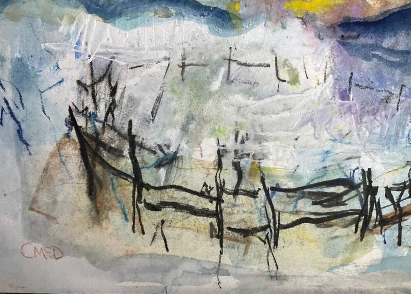 Right now - enclosure - Artist Carol McDermott - artwork on paper