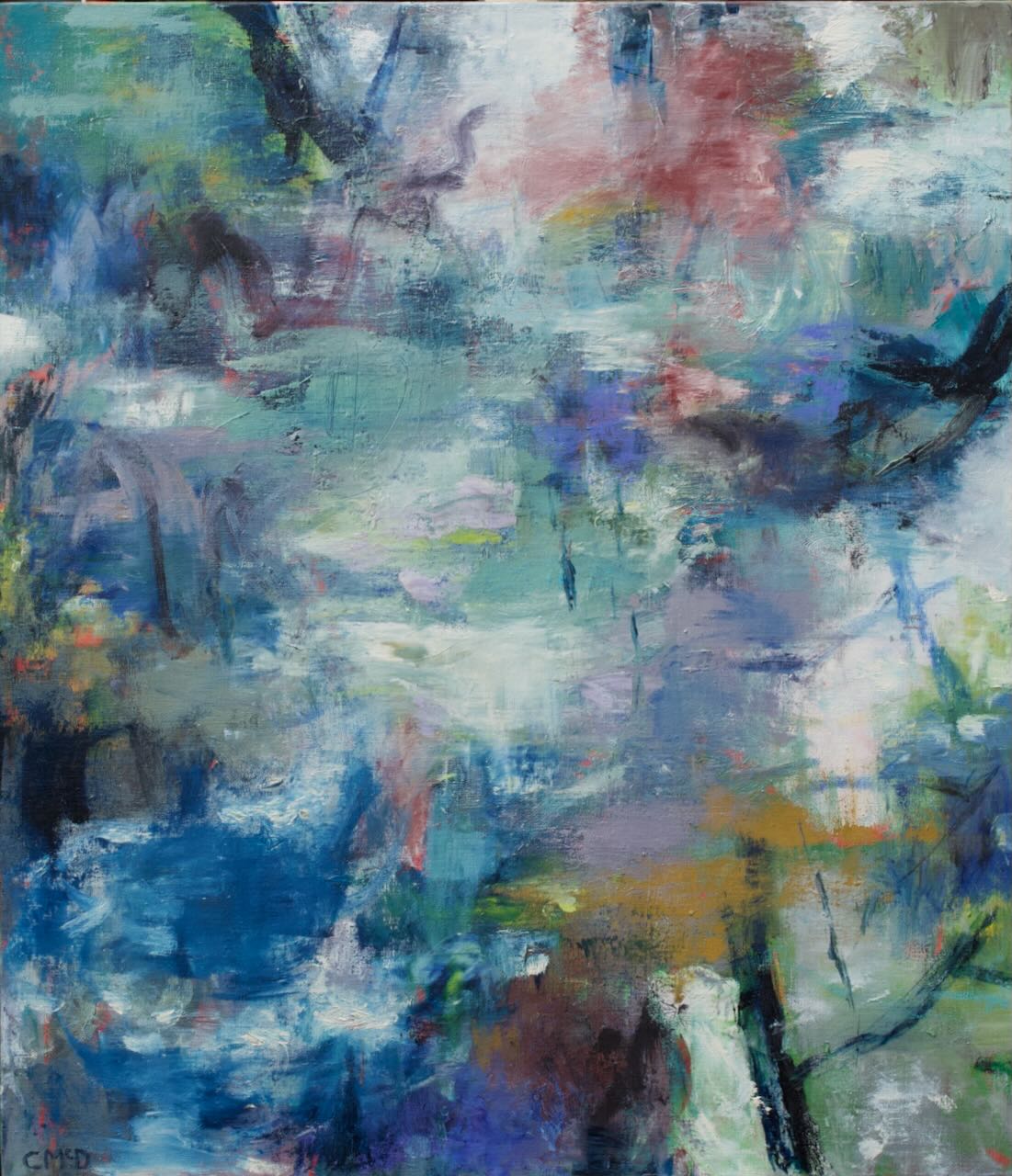 Summer by the beck - Artist Carol McDermott - medium painting