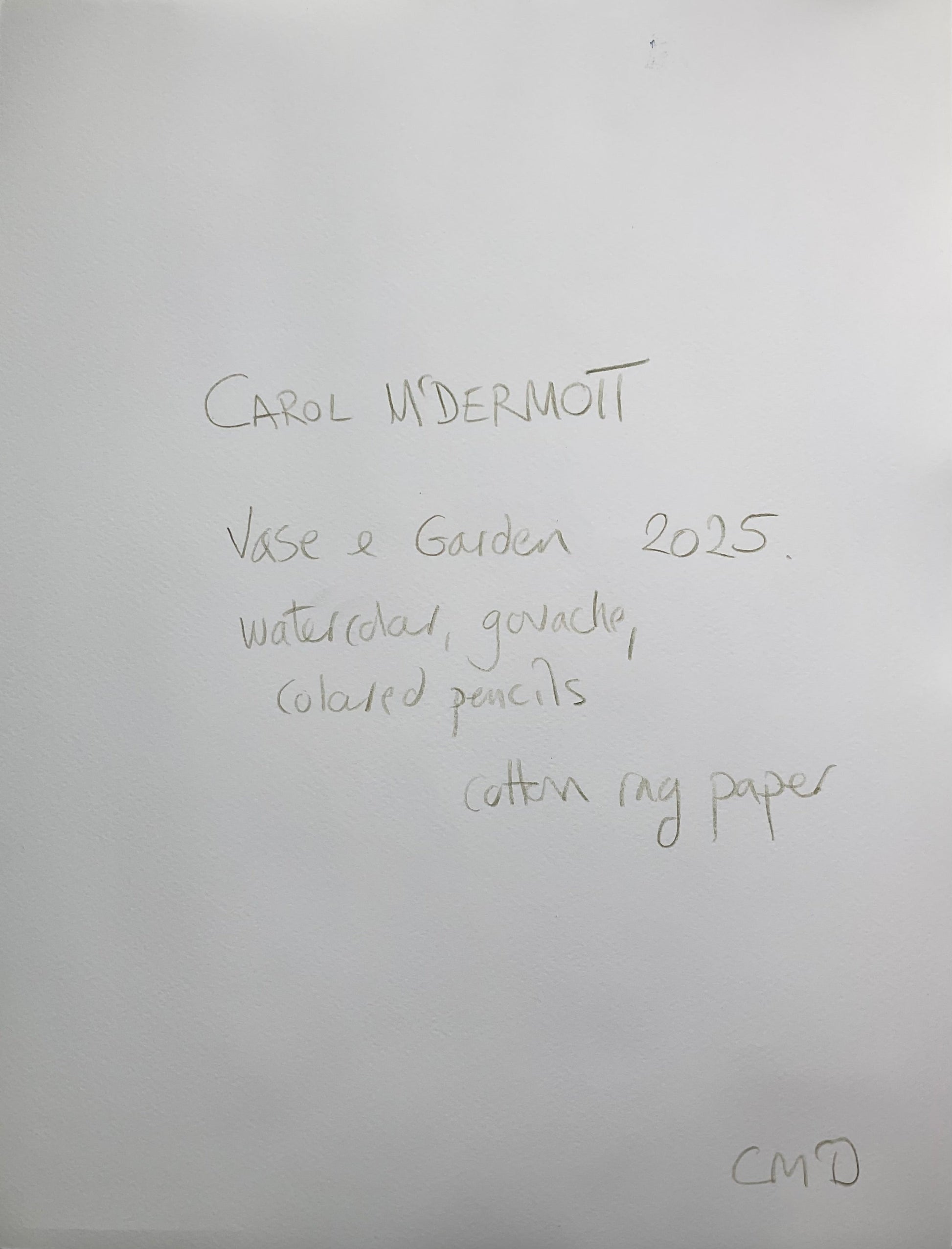 Vase & Garden - Artist Carol McDermott - artwork on paper