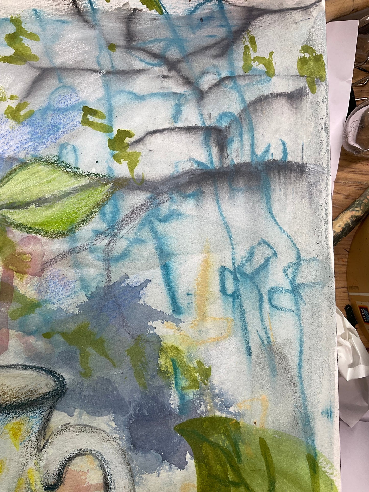 Vase & Garden - Artist Carol McDermott - artwork on paper